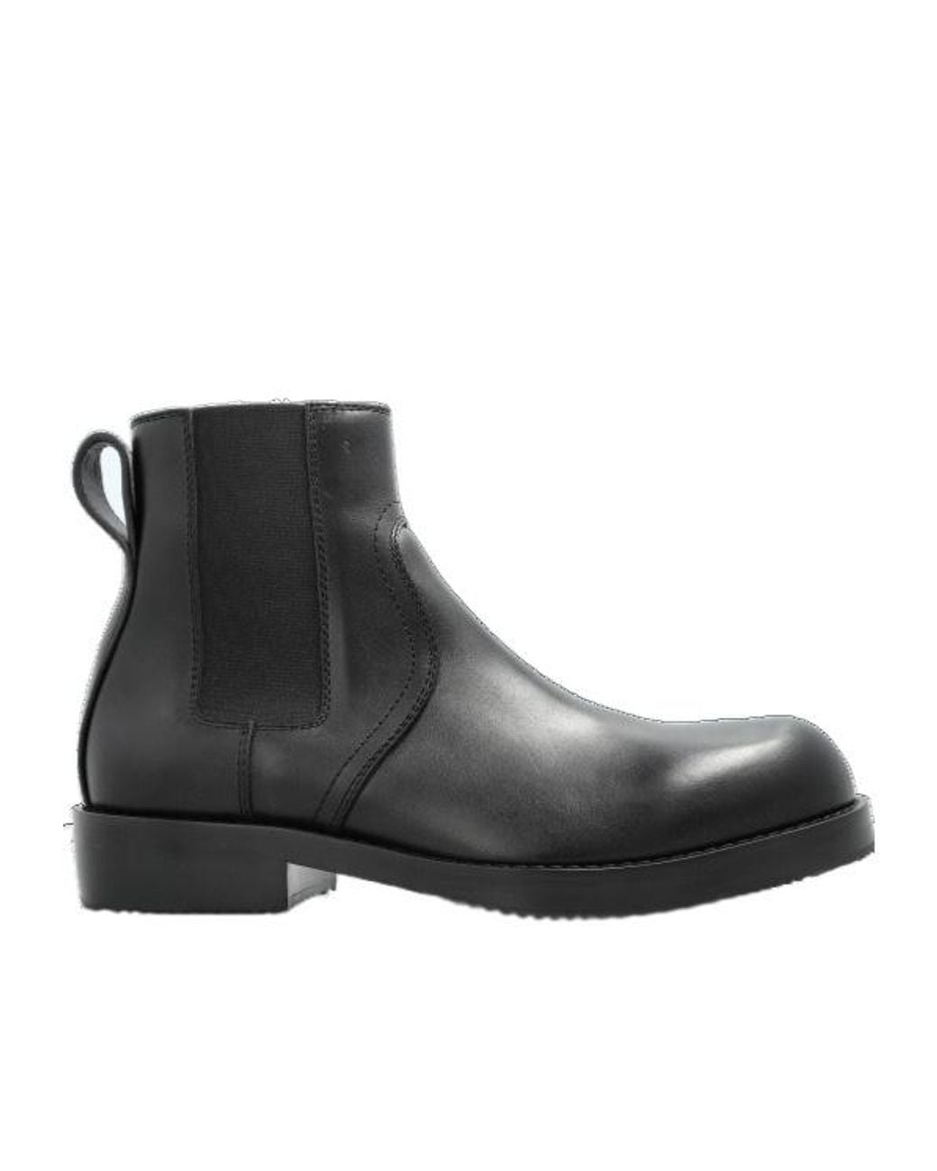 Dries Van Noten Black Round Toe Chelsea Boots for men