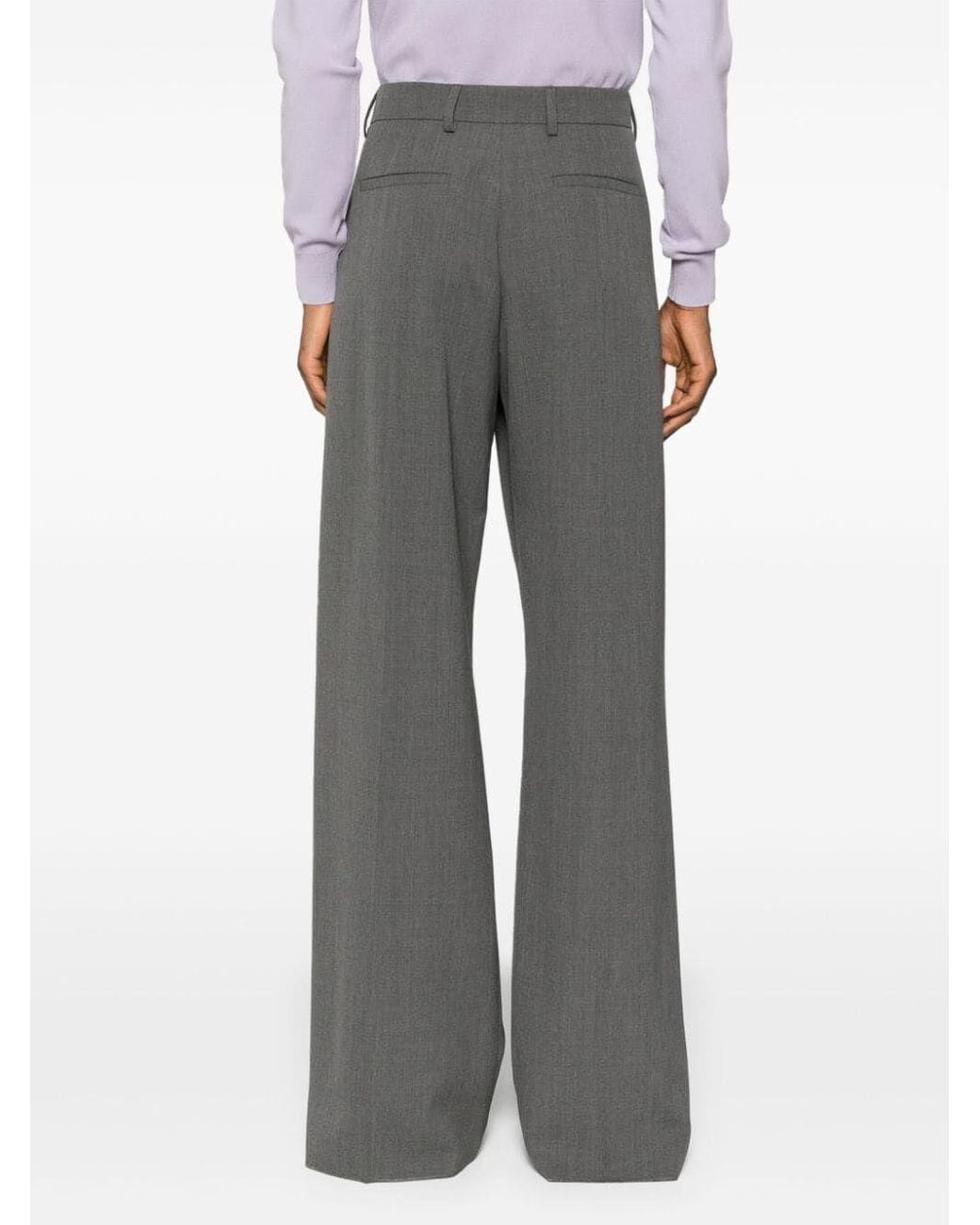 Valentino Gray High Waist Straight Leg Pants