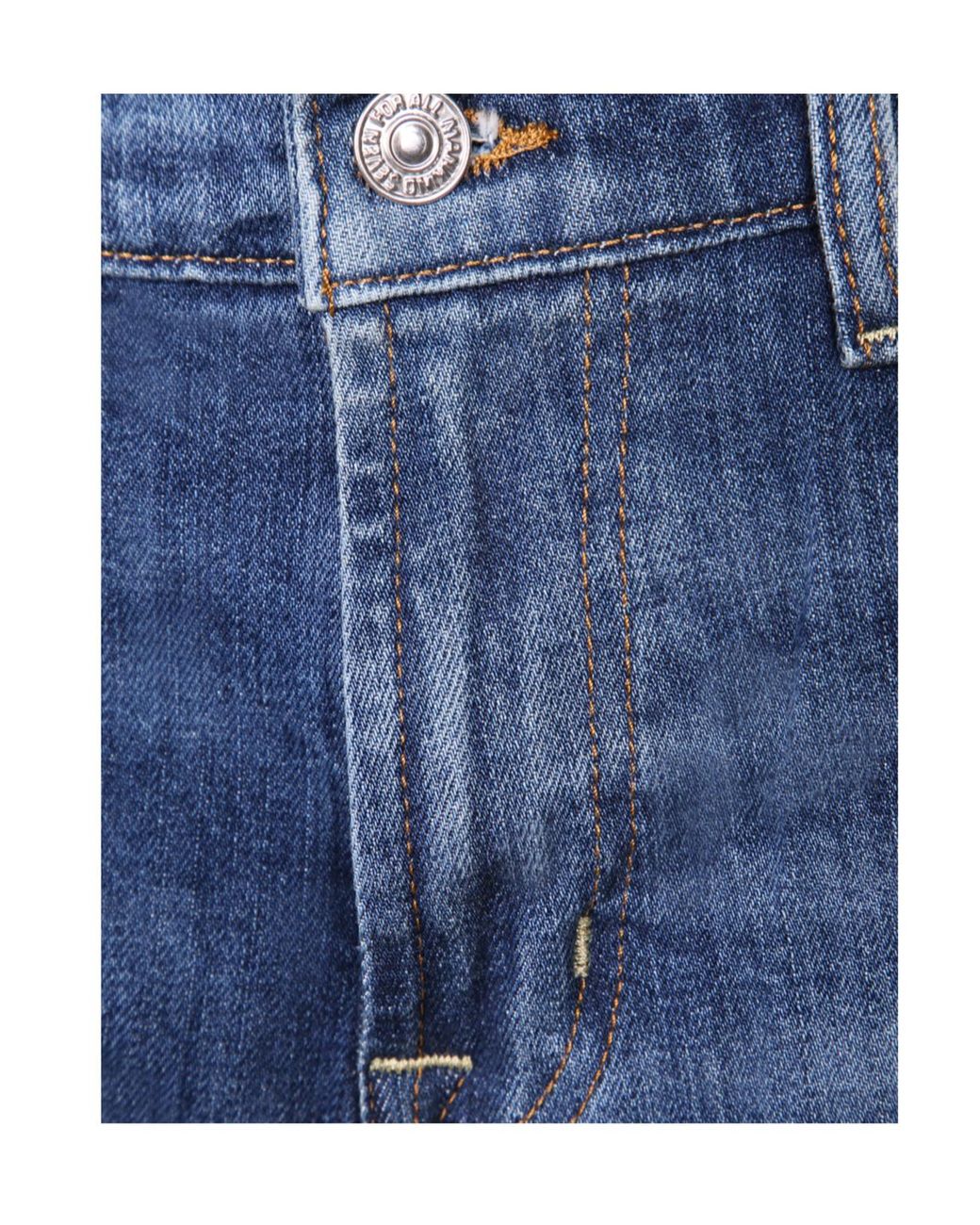 7 For All Mankind Blue Straight-Leg Jeans for men