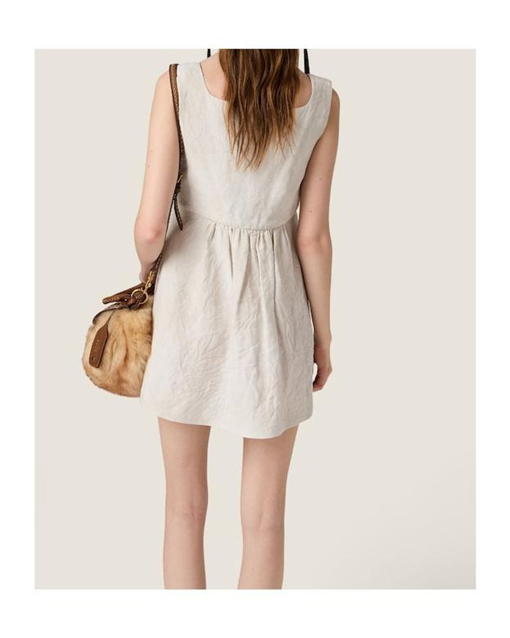 Miu Miu Natural Linen Mini-Dress