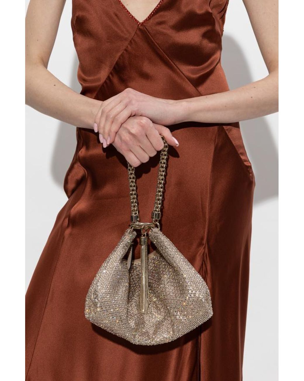 Jimmy Choo Metallic Callie Embellished Clutch Bag