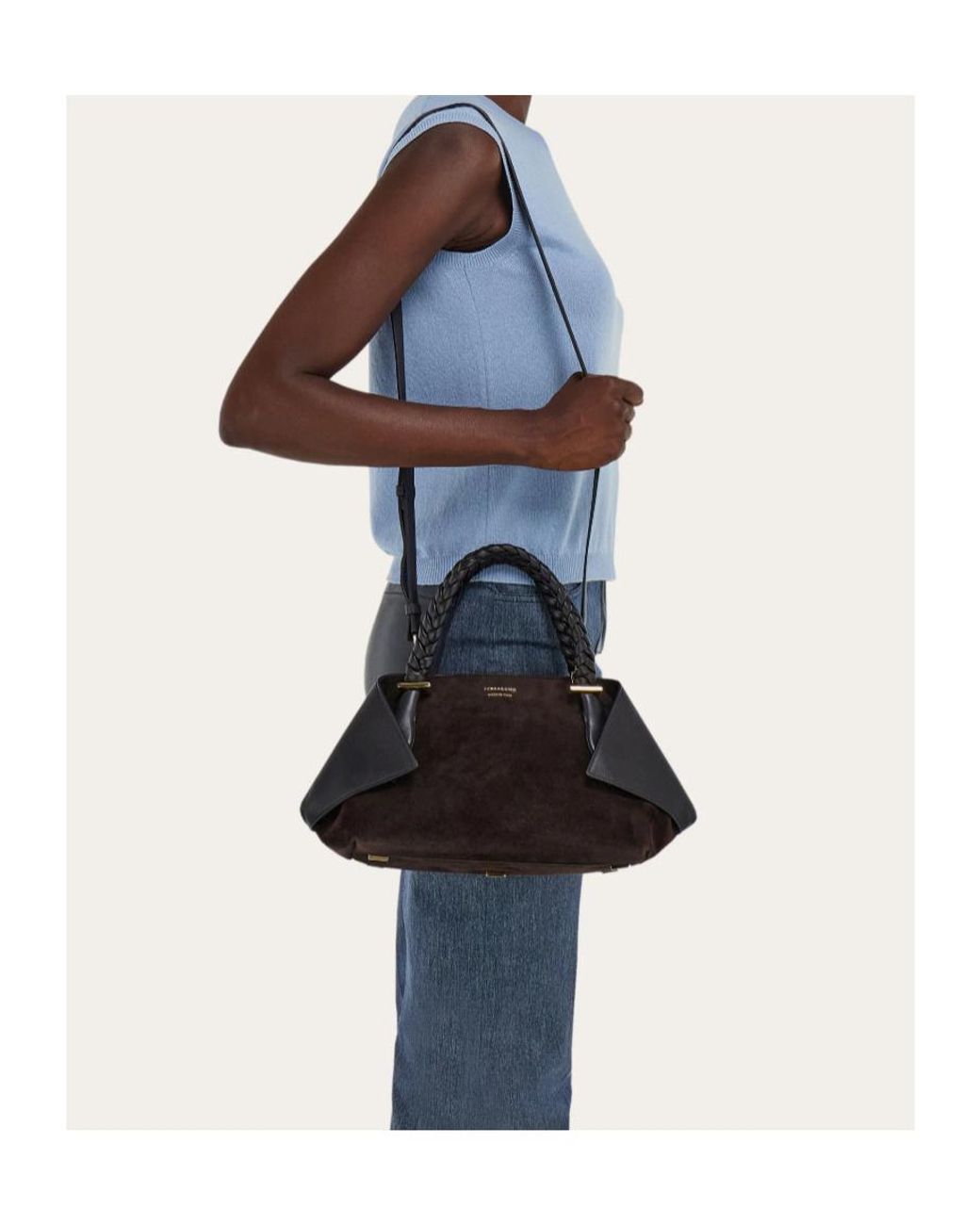 Ferragamo Black Ferragamo Folded Shopper Bag