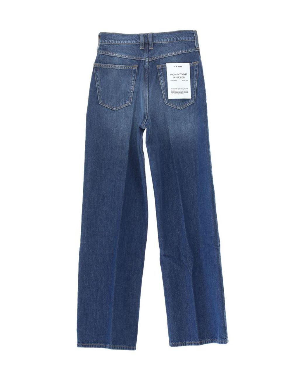 FRAME Blue High-Waist Wide-Leg Jeans