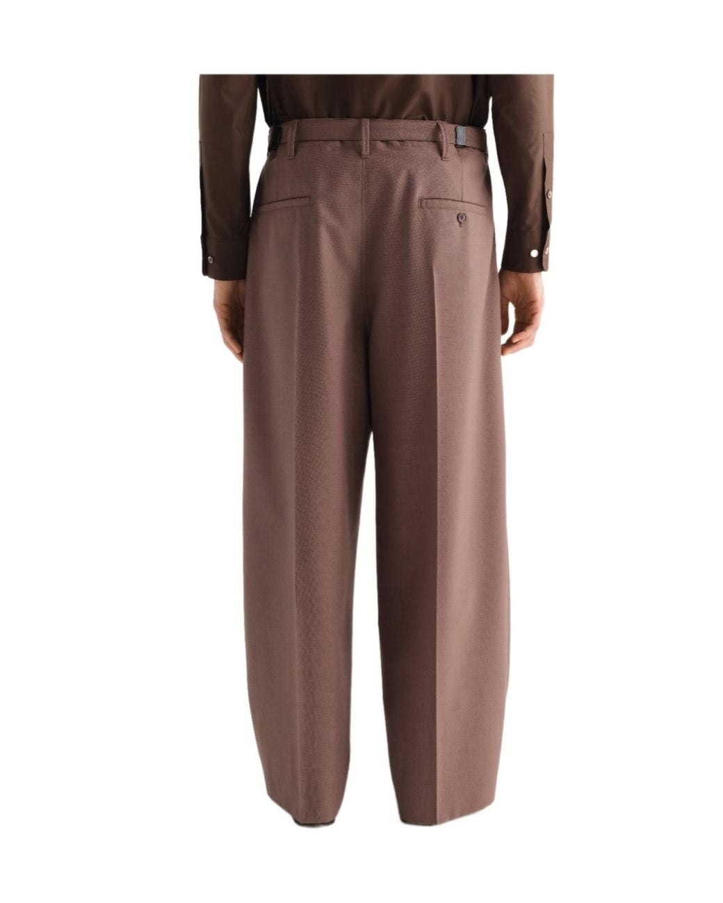 Lemaire Brown Pleated Wide Leg Pants for men