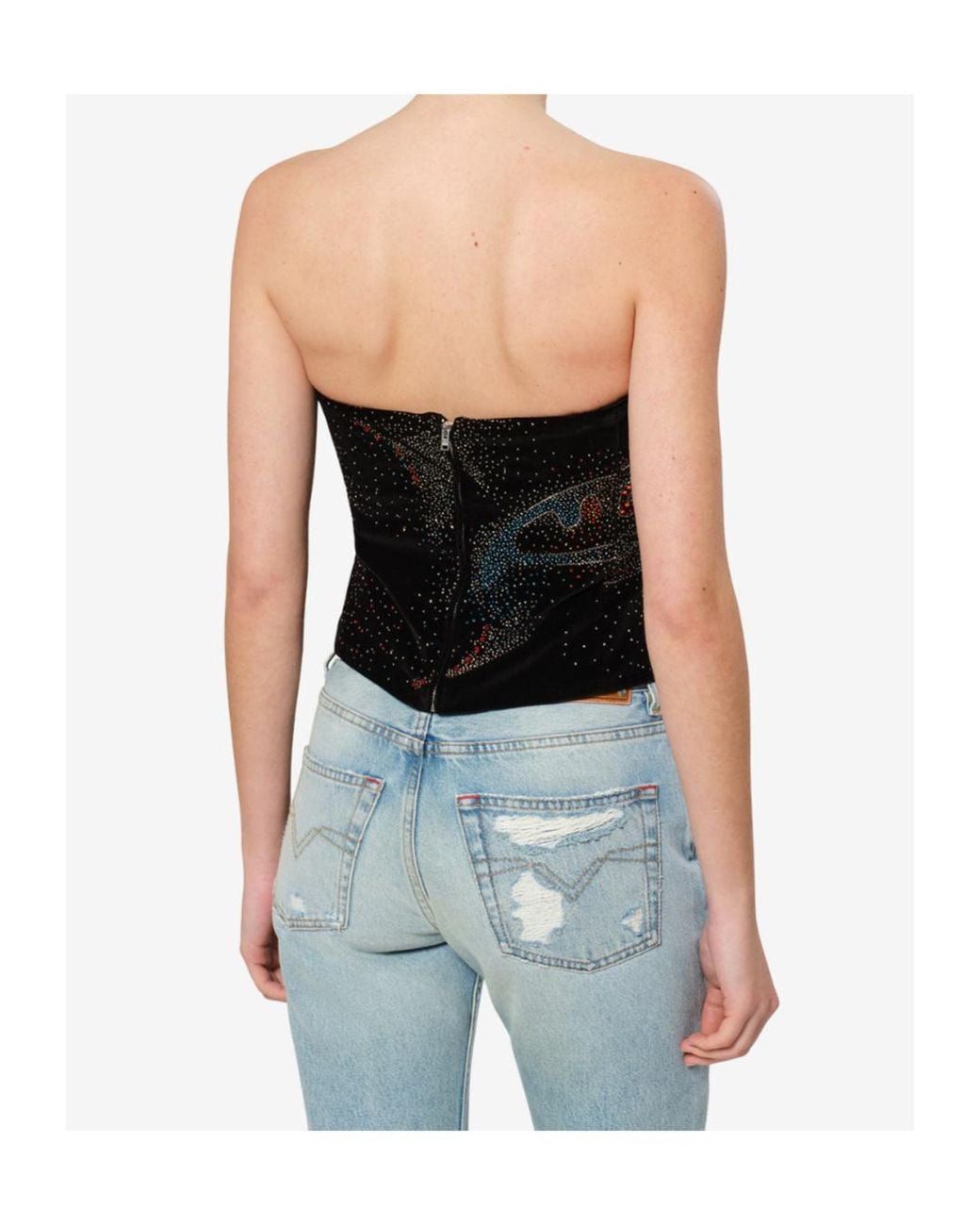 Isabel Marant Blue Jiska Embellished Strapless Top