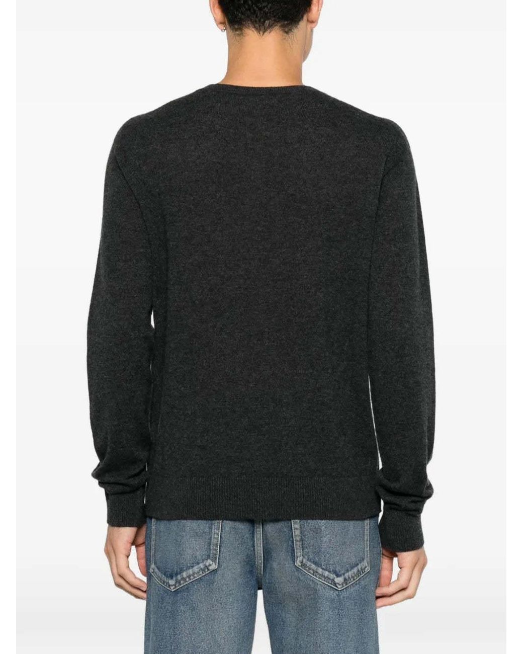 The Row Gray Long-Sleeve V-Neck Top for men