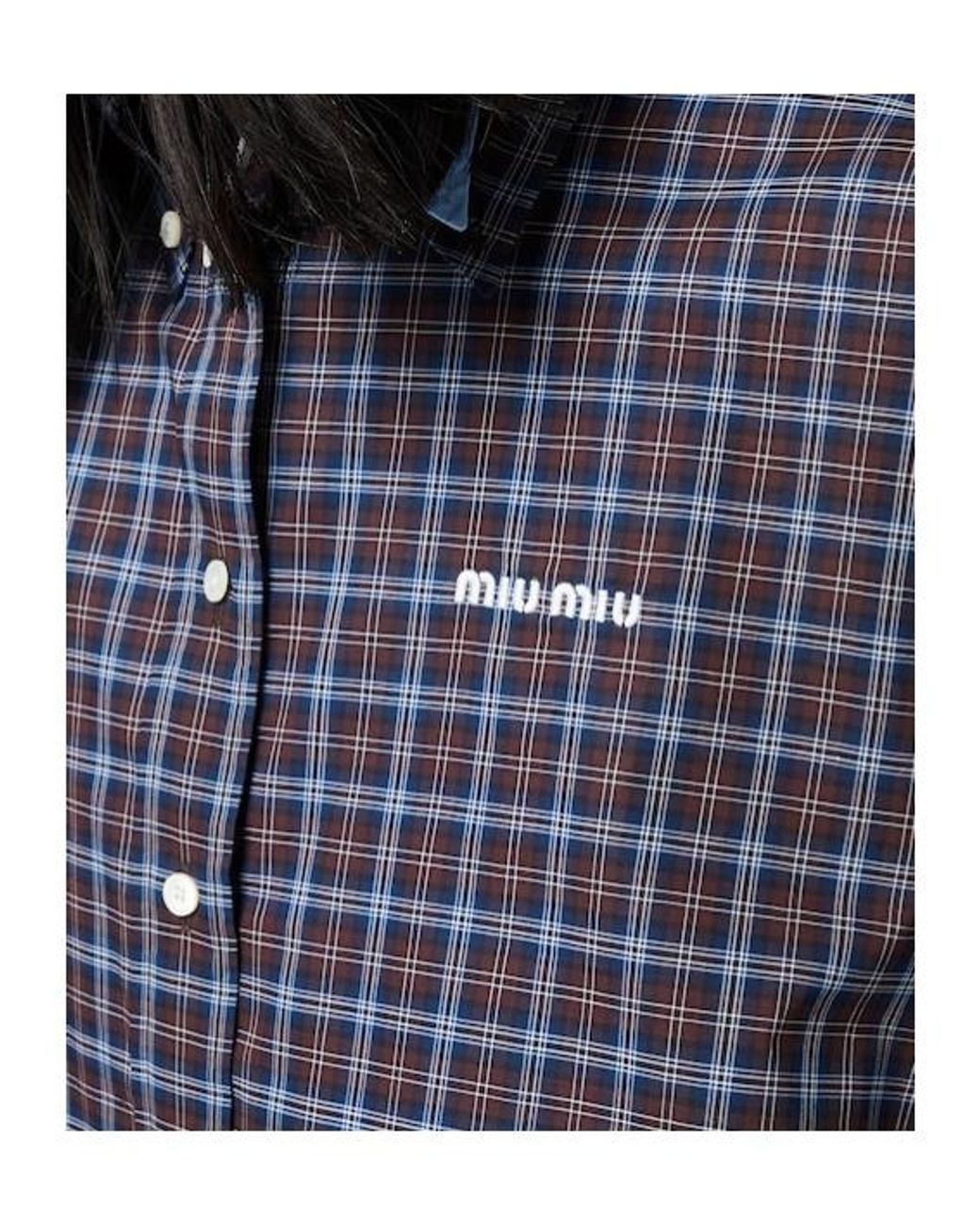 Miu Miu Blue Plaid Shirt