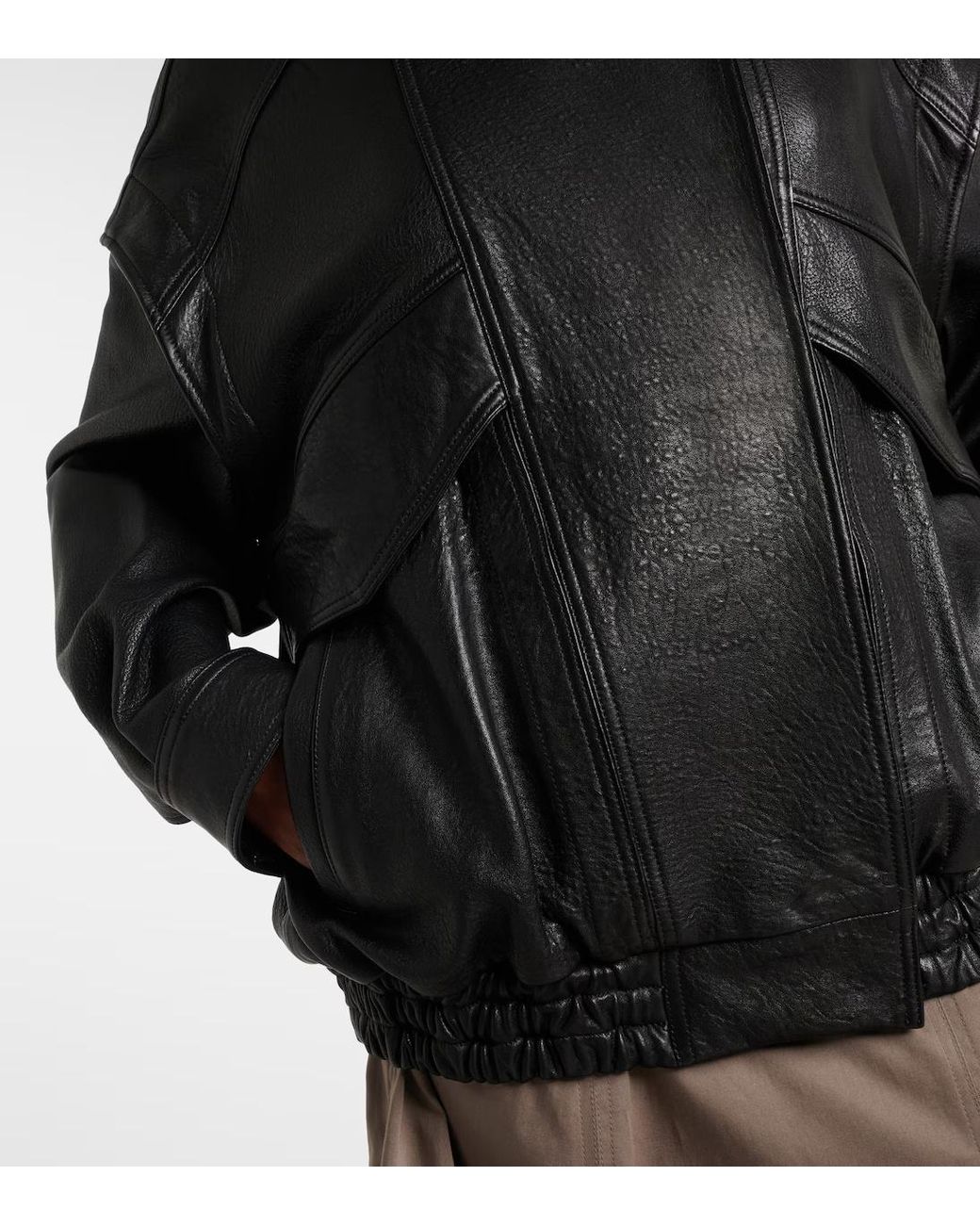 Nour Hammour Black Michah Leather Coat