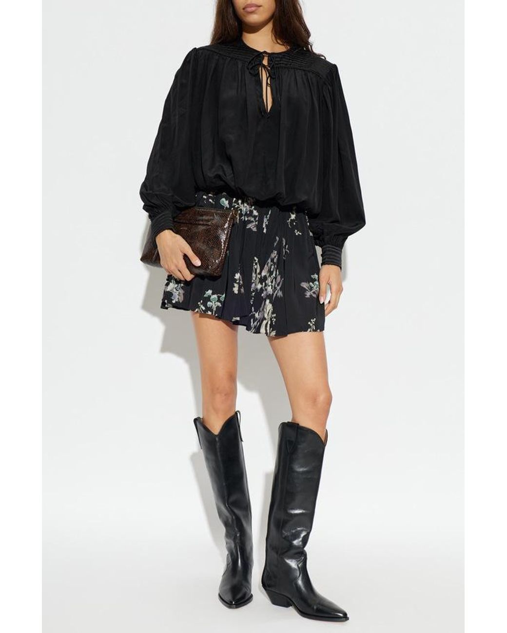 Isabel Marant Black Isabel Marant Étoile Livy Printed Mini Skirt