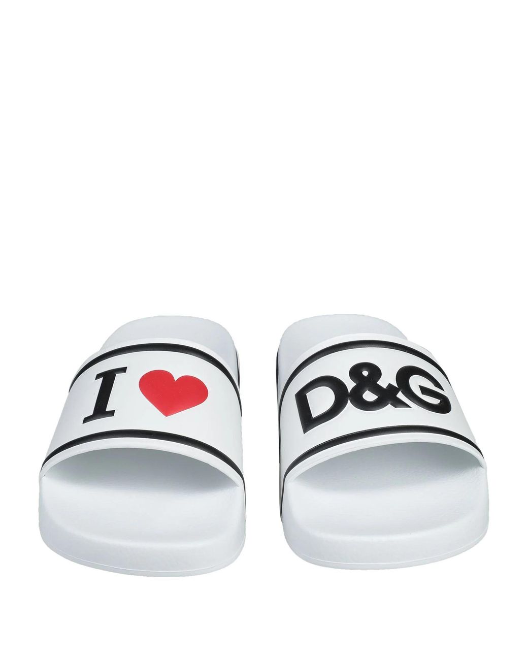 Dolce & Gabbana White Letter Print Sandals