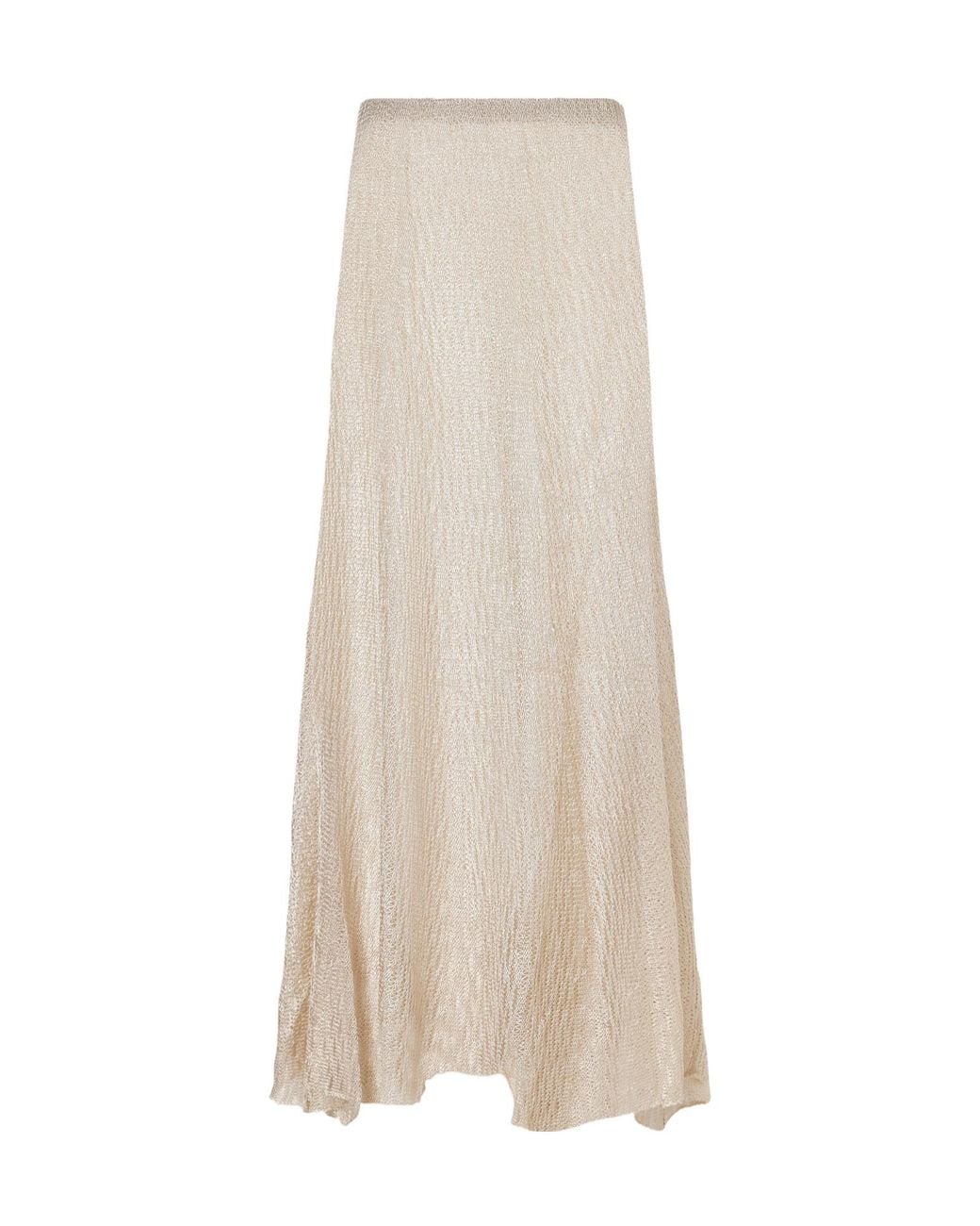 Ruohan Natural Parasol Open-Knit Maxi Skirt