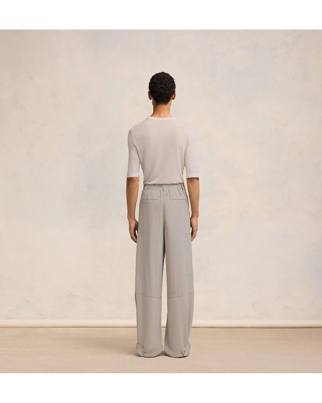 AMI Gray Ami Wide-Leg Pants for men