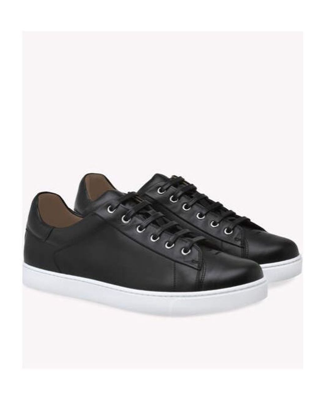 Gianvito Rossi Black Round Toe Low-Top Casual Shoes for men