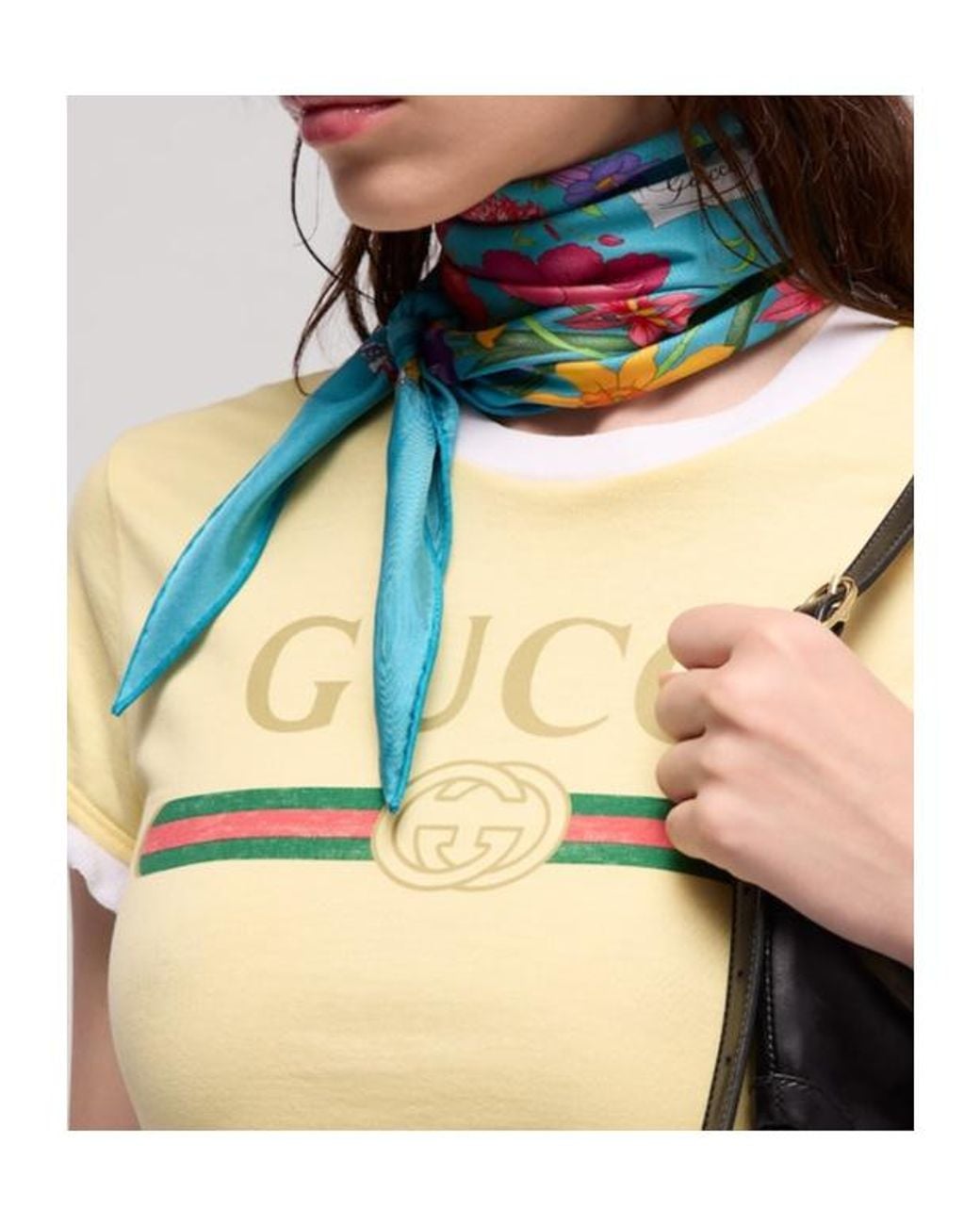 Gucci Blue Printed Diamond Scarf
