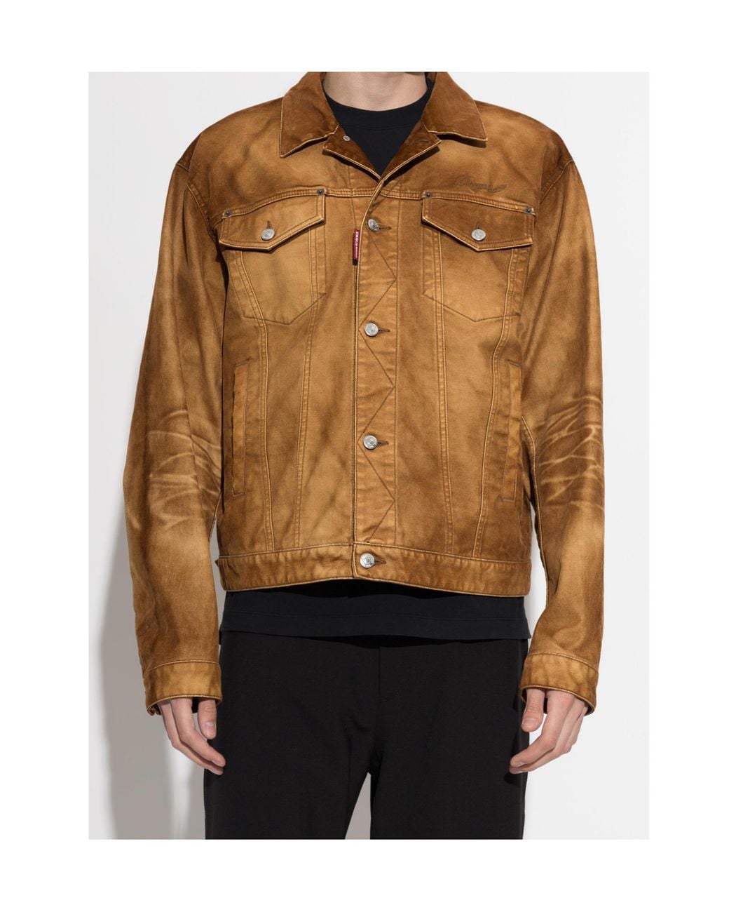 DSquared² Brown Oversized Denim Jacket for men