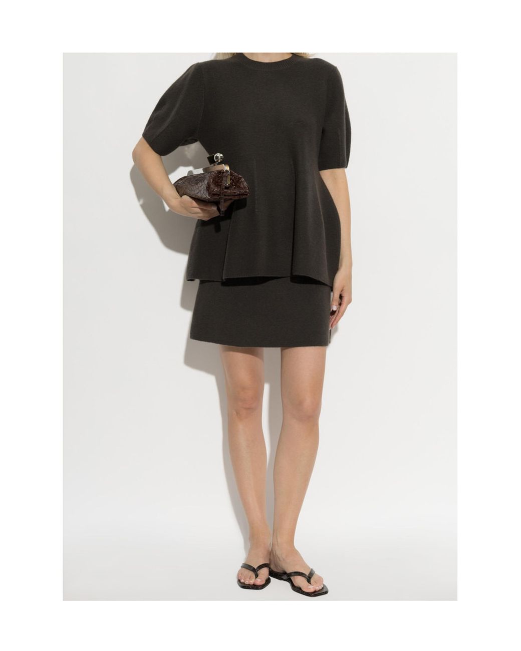 Lisa Yang Black Clare Ribbed Knitted Skirt