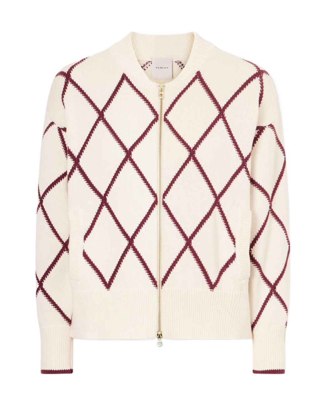 Varley Pink Cream Knit Jacket