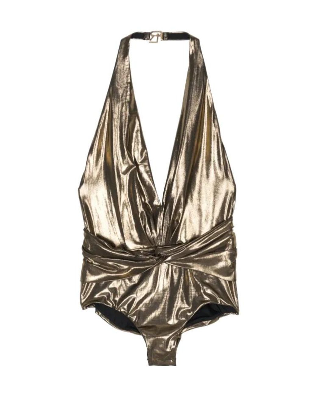 Ralph Lauren White Draped Halterneck Body
