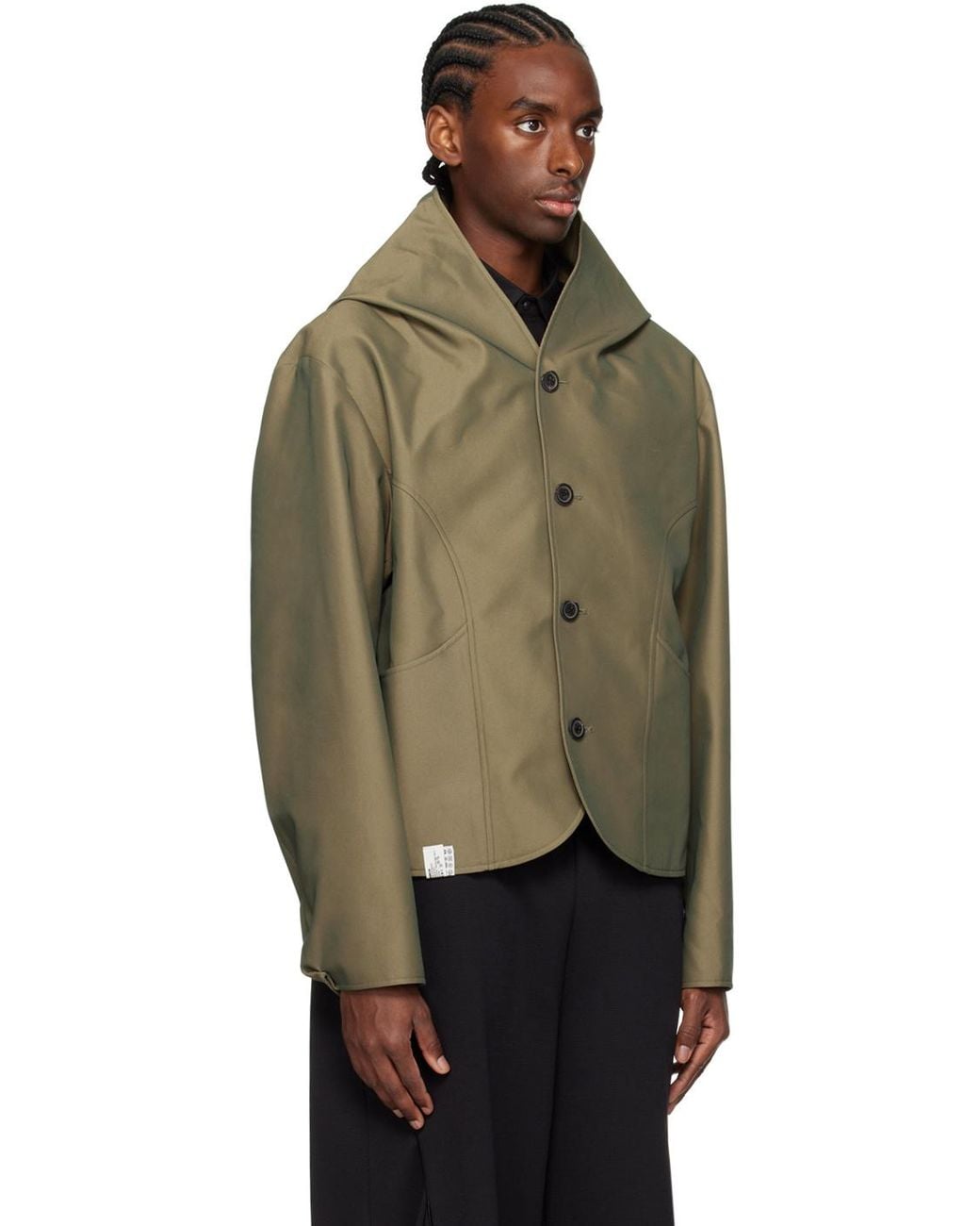 Adererror Green Buttoned Long-Sleeve Casual Jacket for men