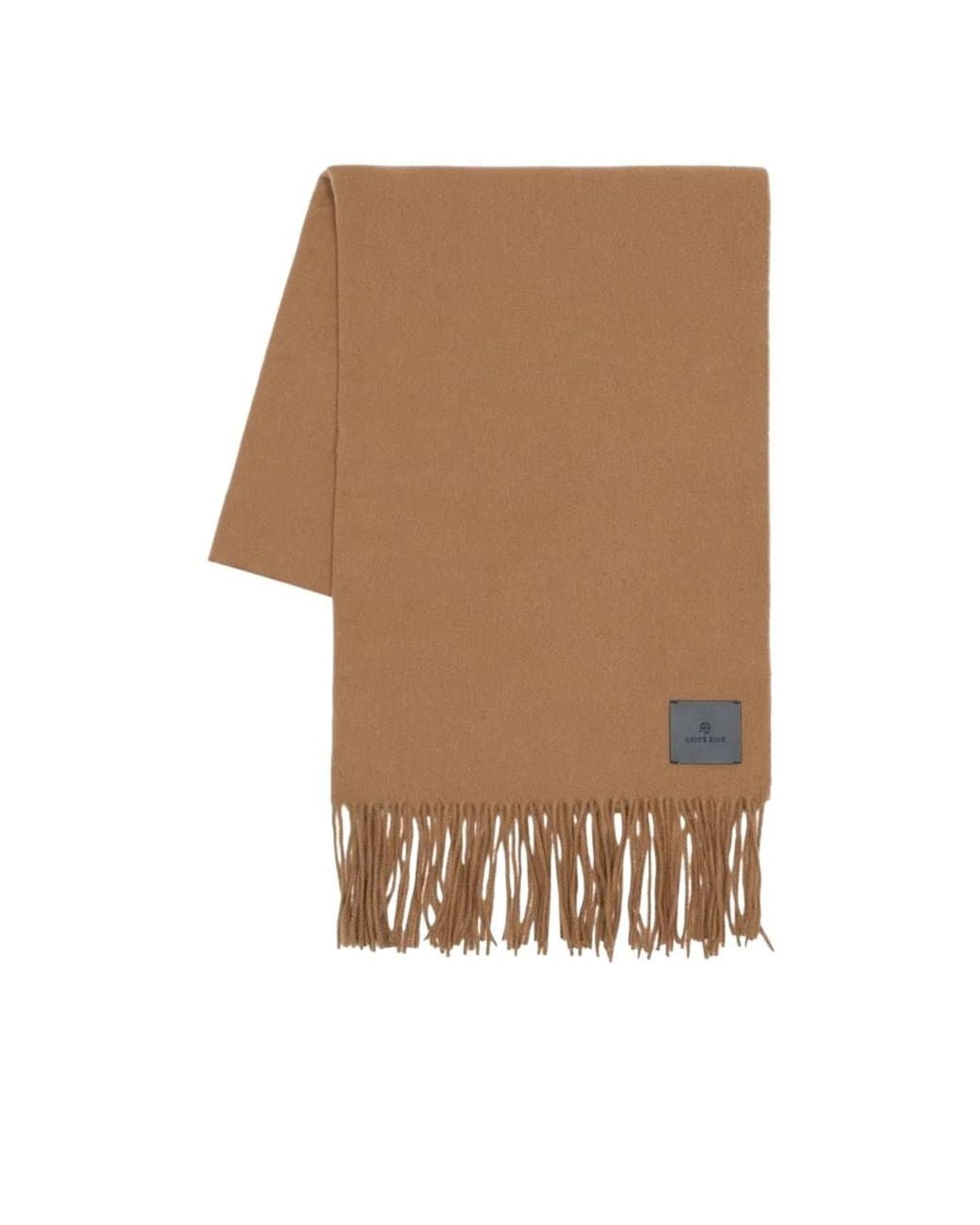 Anine Bing Natural Augustina Fringed Wool Scarf