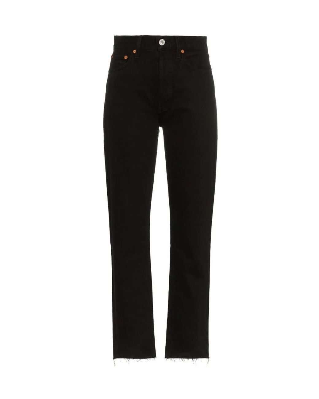 Re/done Black 70S Stove Pipe Jeans