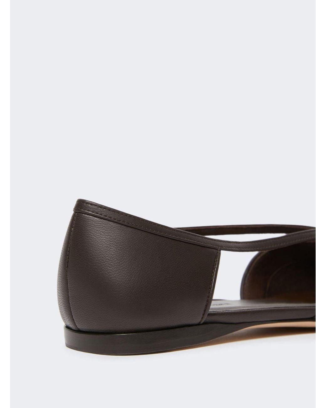 Max Mara Brown Nappa Leather Ballet Flats