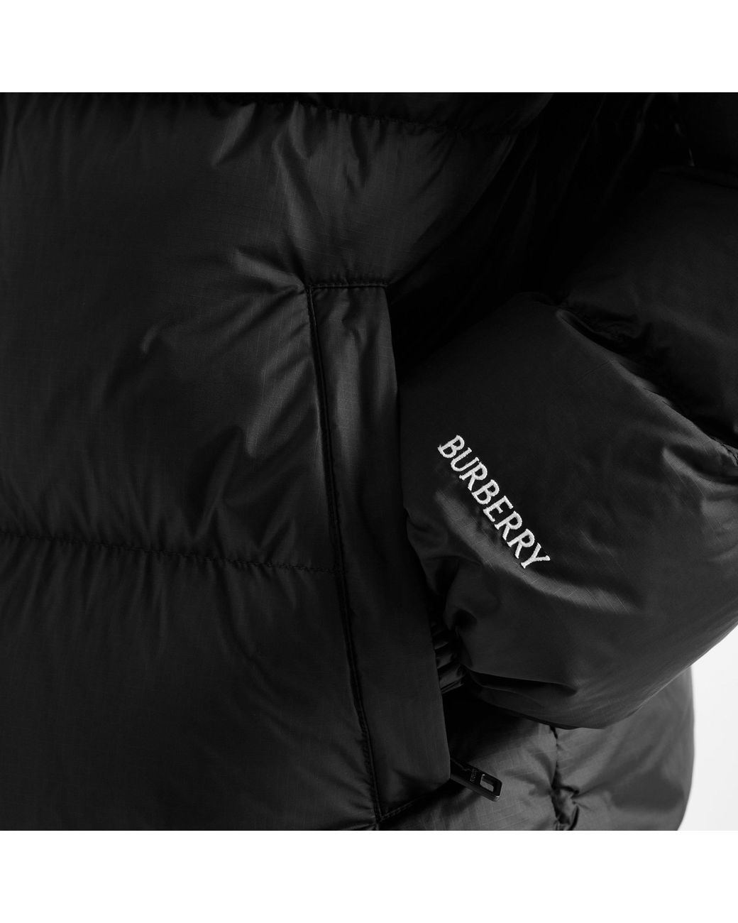 Burberry Black Stand Collar Puffer Jacket for men