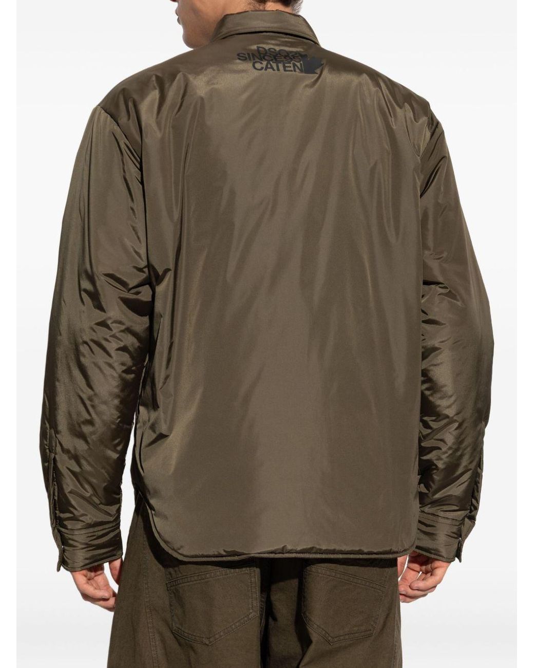 DSquared² Green Snap Buttoned Padded Jacket for men