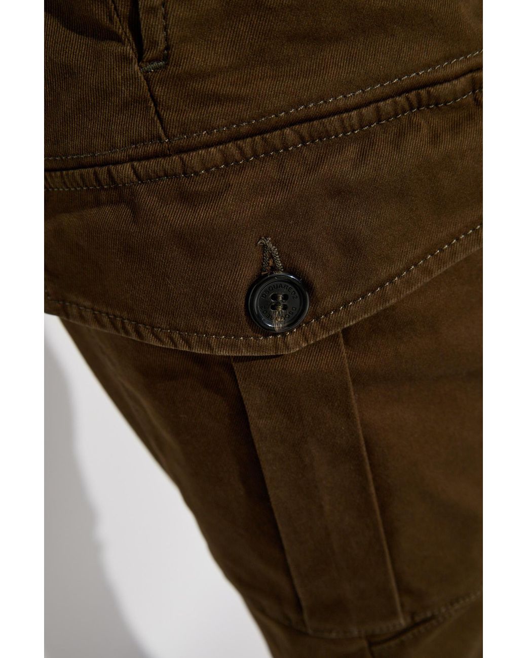DSquared² Brown Straight-Leg Slim-Cut Cargo Trousers for men