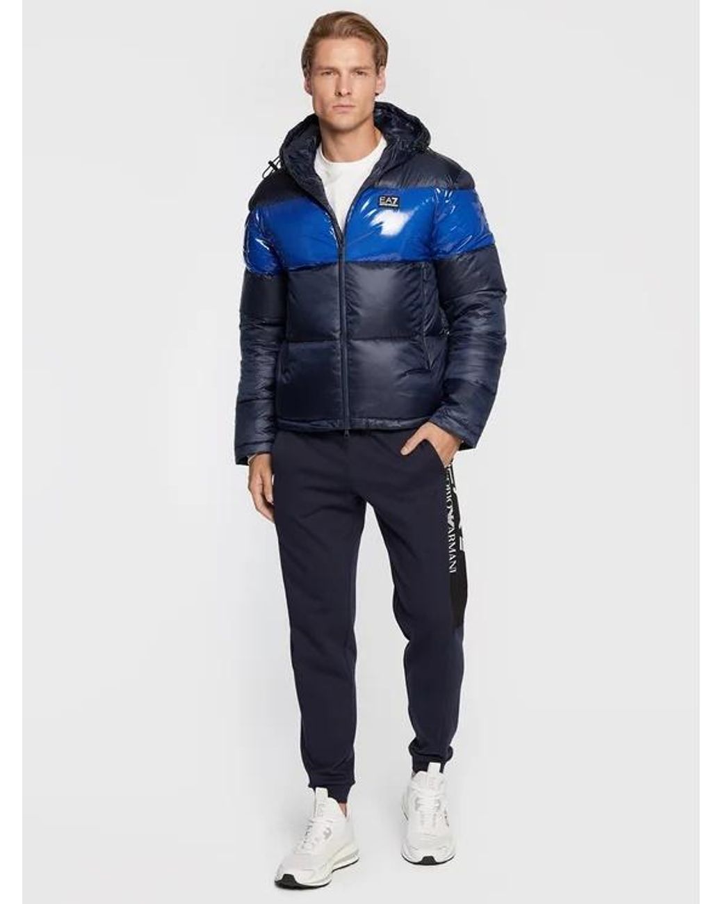 EA7 Blue Logo Sweatpants for men