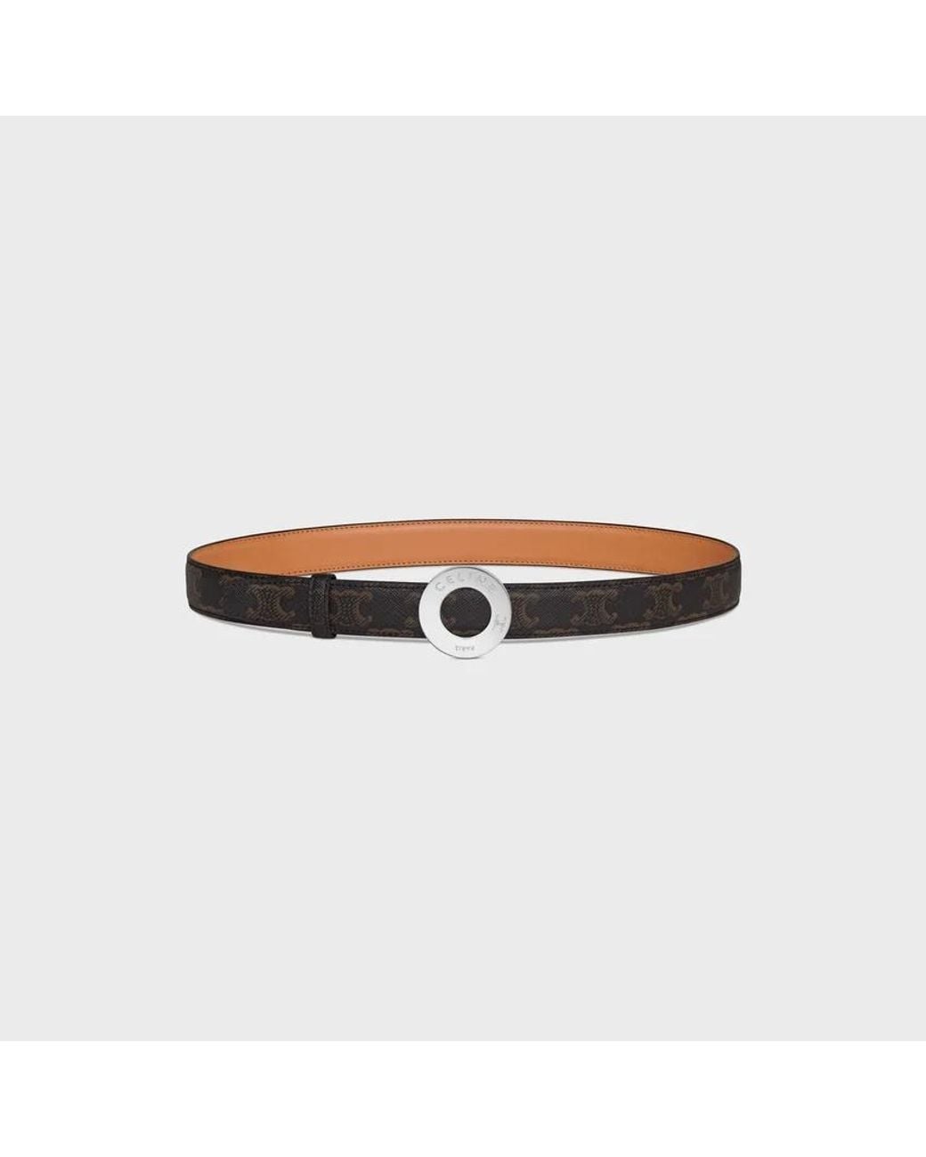 Céline White Round Toggle Fasteners And Double-Sided Belt