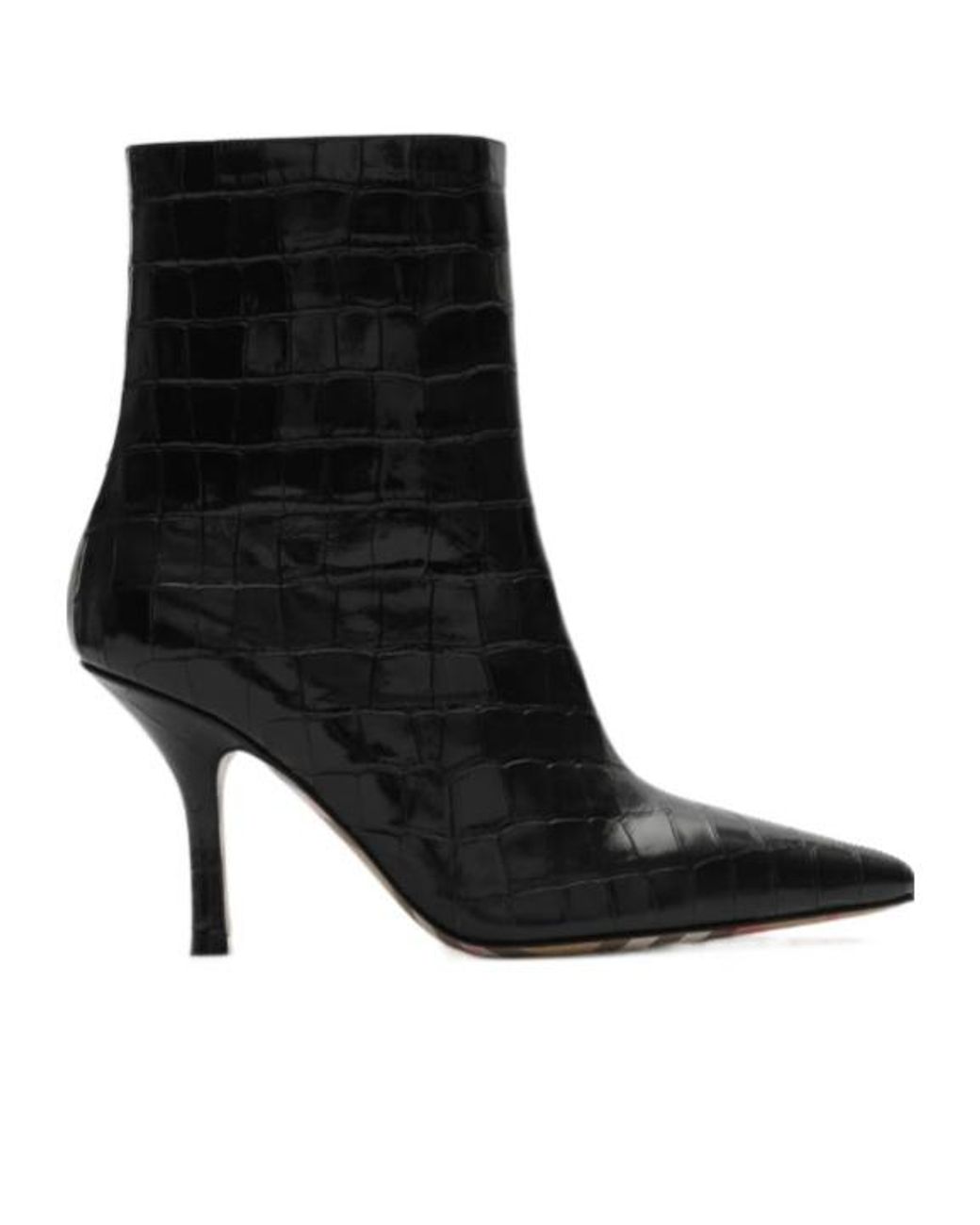 Burberry Black Embossed Dame Ankle Boots