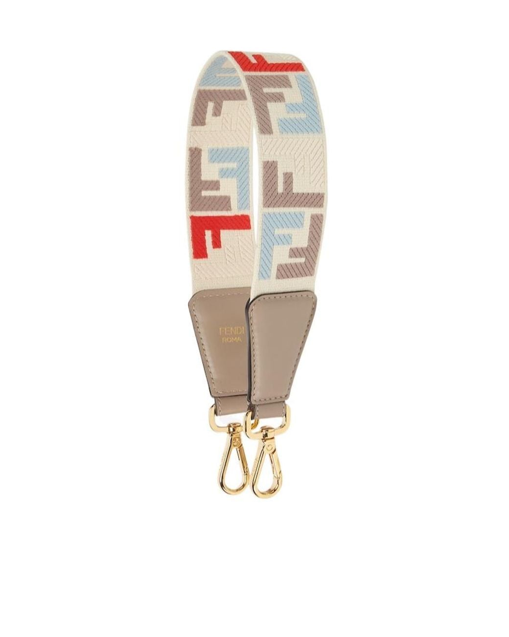 Fendi White Multicolour Canvas Shoulder Strap
