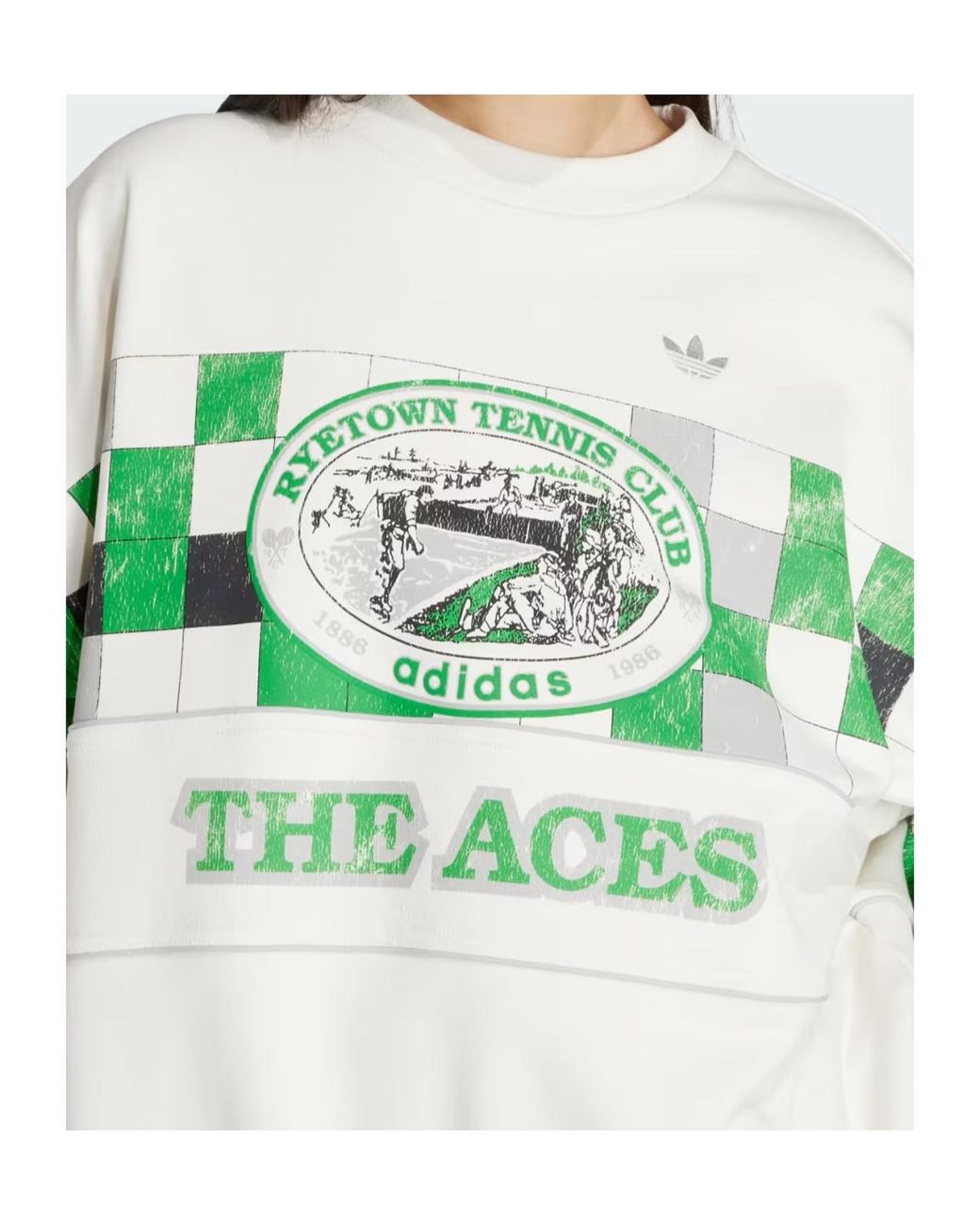 Adidas Originals Blue Checkers-Print Sweatshirt