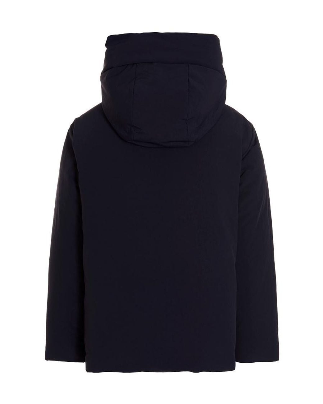 Jil Sander Blue Hooded Down Jacket for men