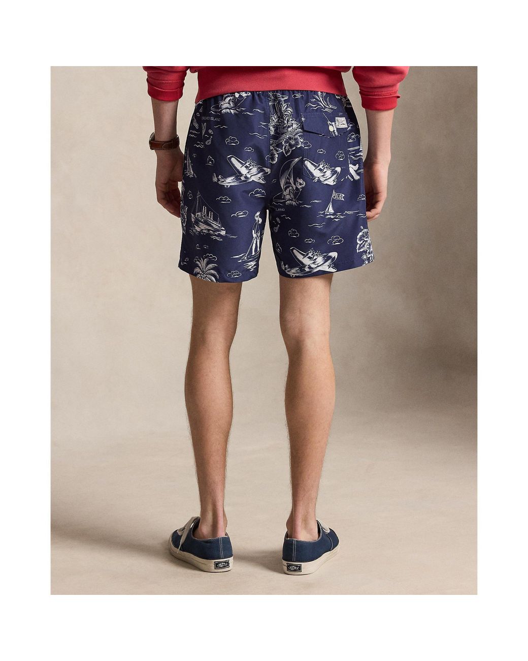 Polo Ralph Lauren Blue Printed Swimming Trunks for men