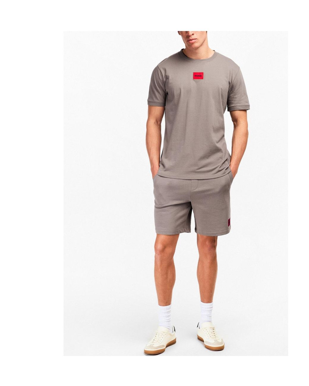 Boss Gray Jogger Fleece Shorts for men