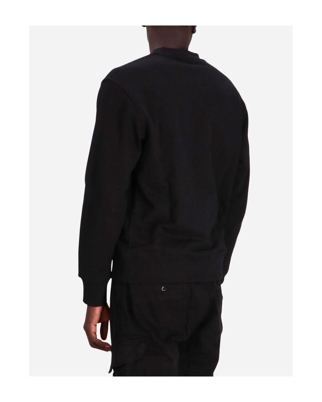 Versace Jeans Black Round-Collar Long-Sleeve Hoodie for men