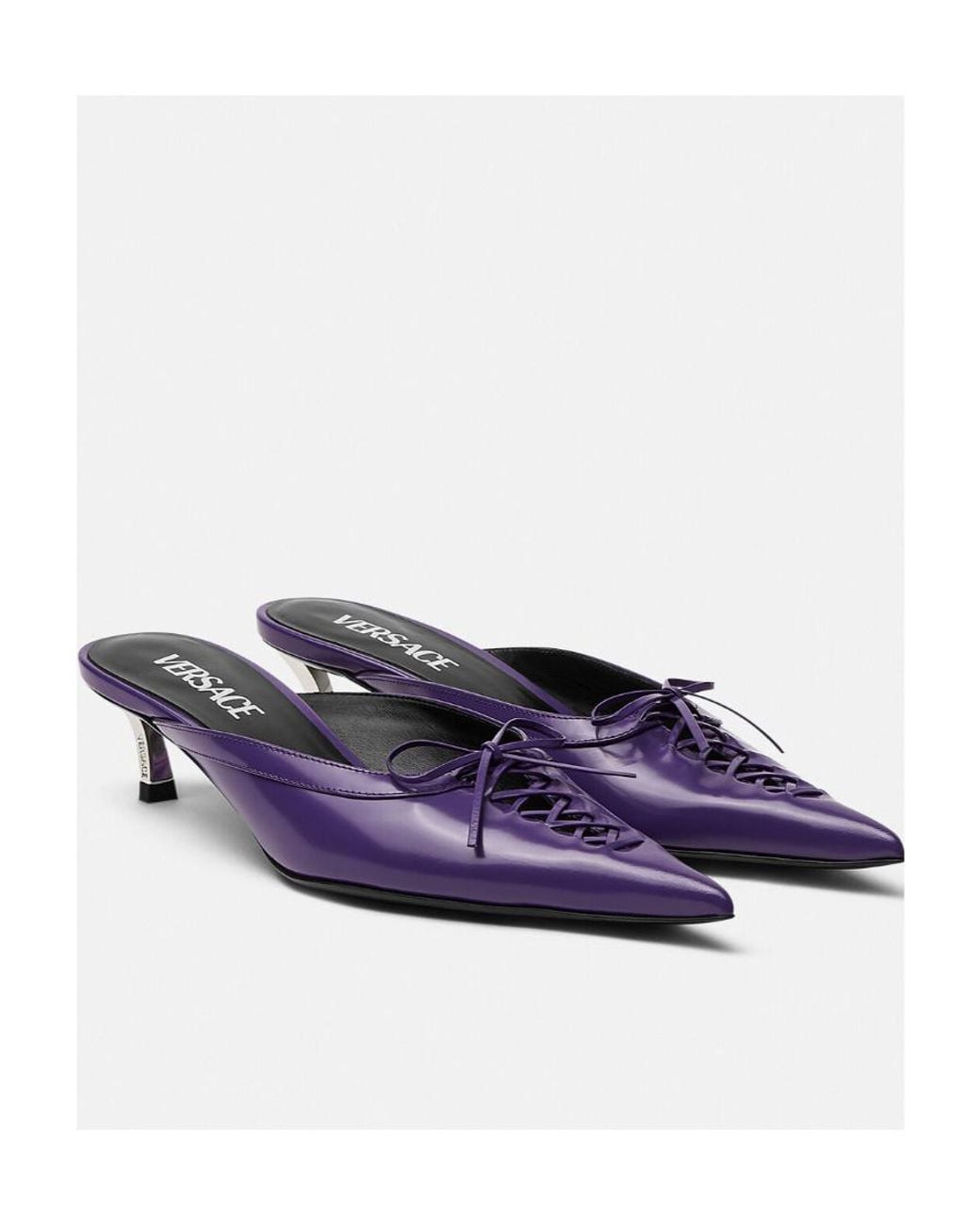 Versace Purple Pin-Point 50Mm Mules