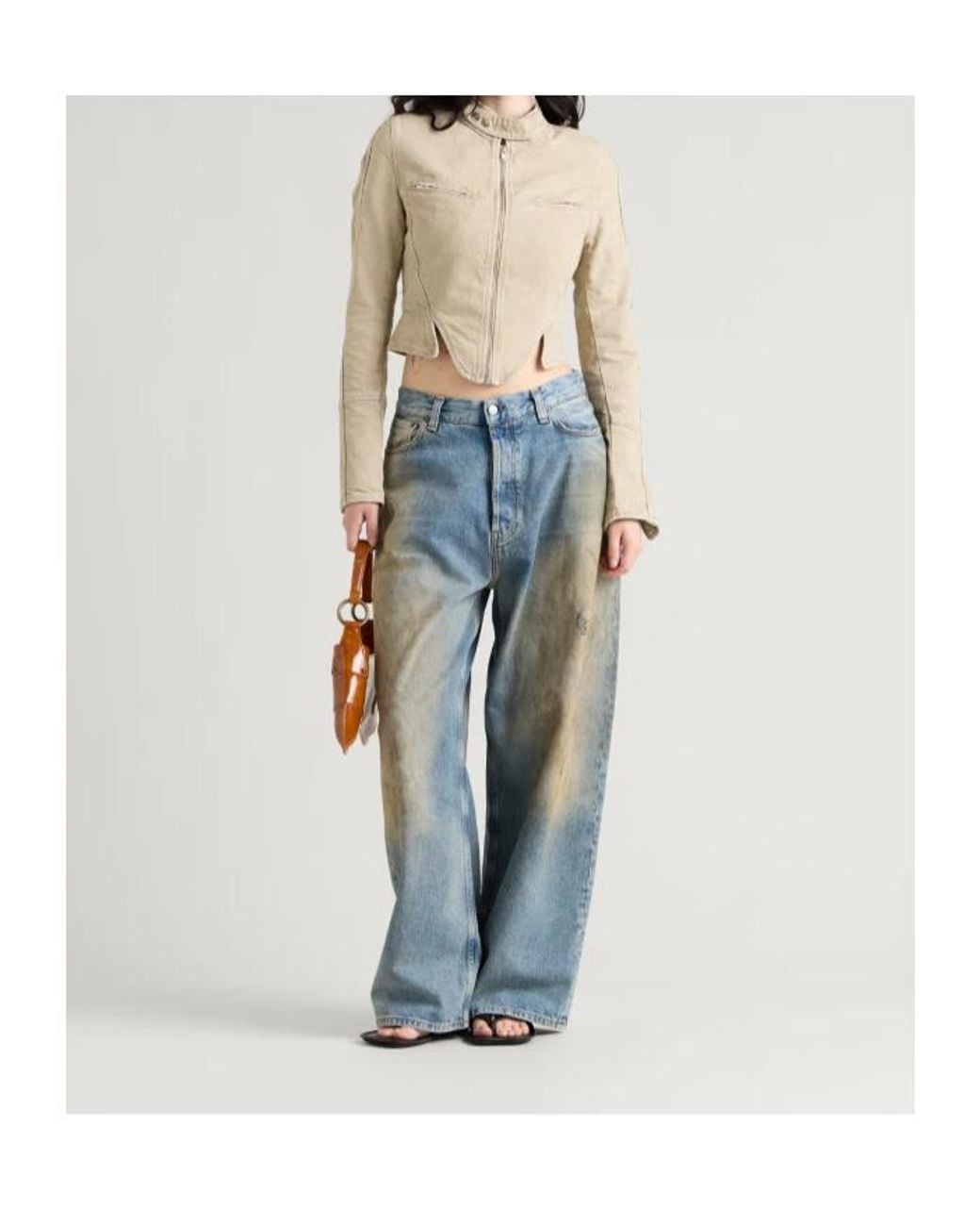 KNWLS Natural Stand-Collar Cropped Jacket