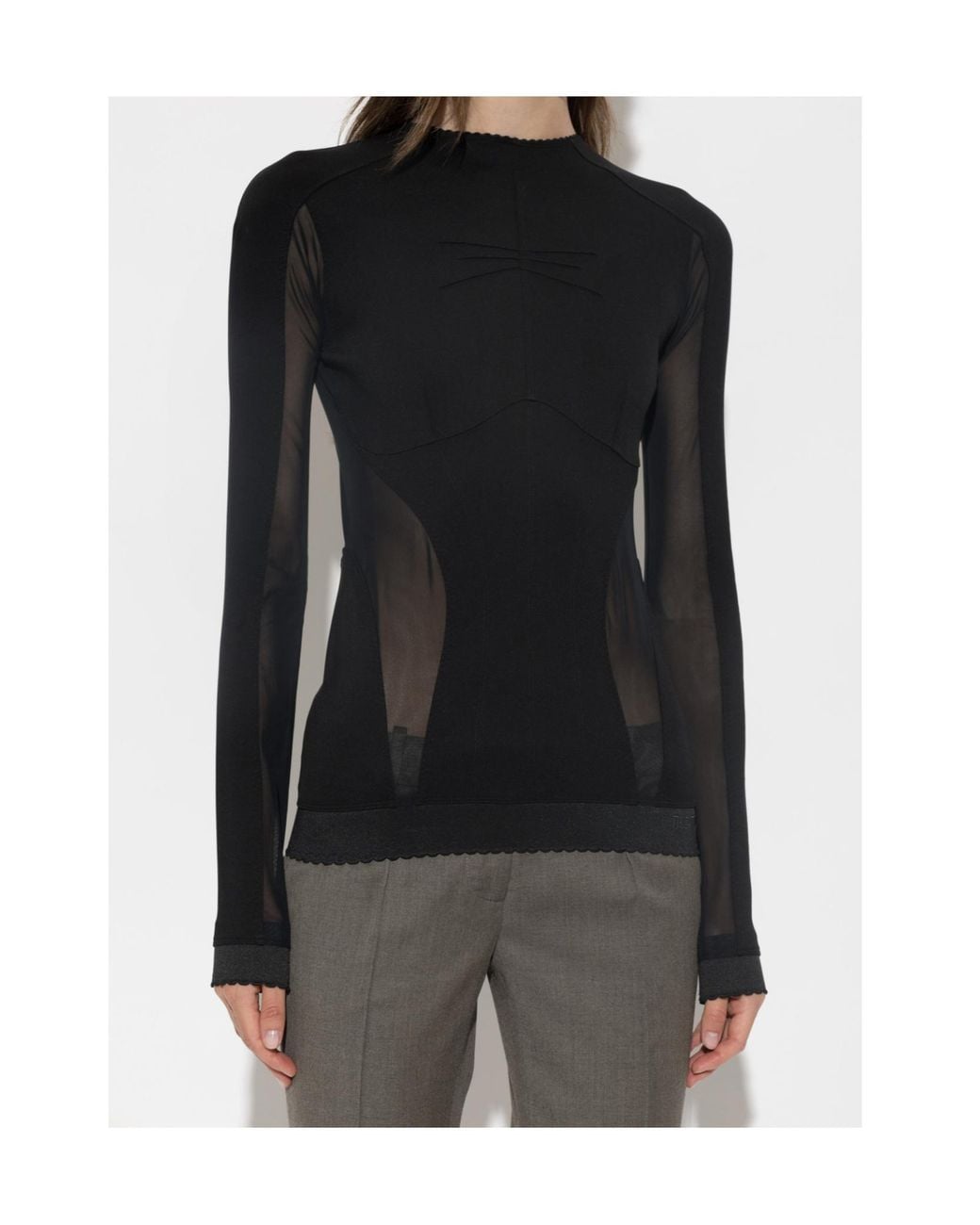 The Attico Black The Transparent Inserts Top