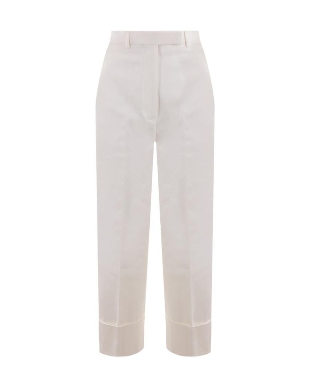 Thom Browne White Rwb Stripe Wide-Leg Trousers