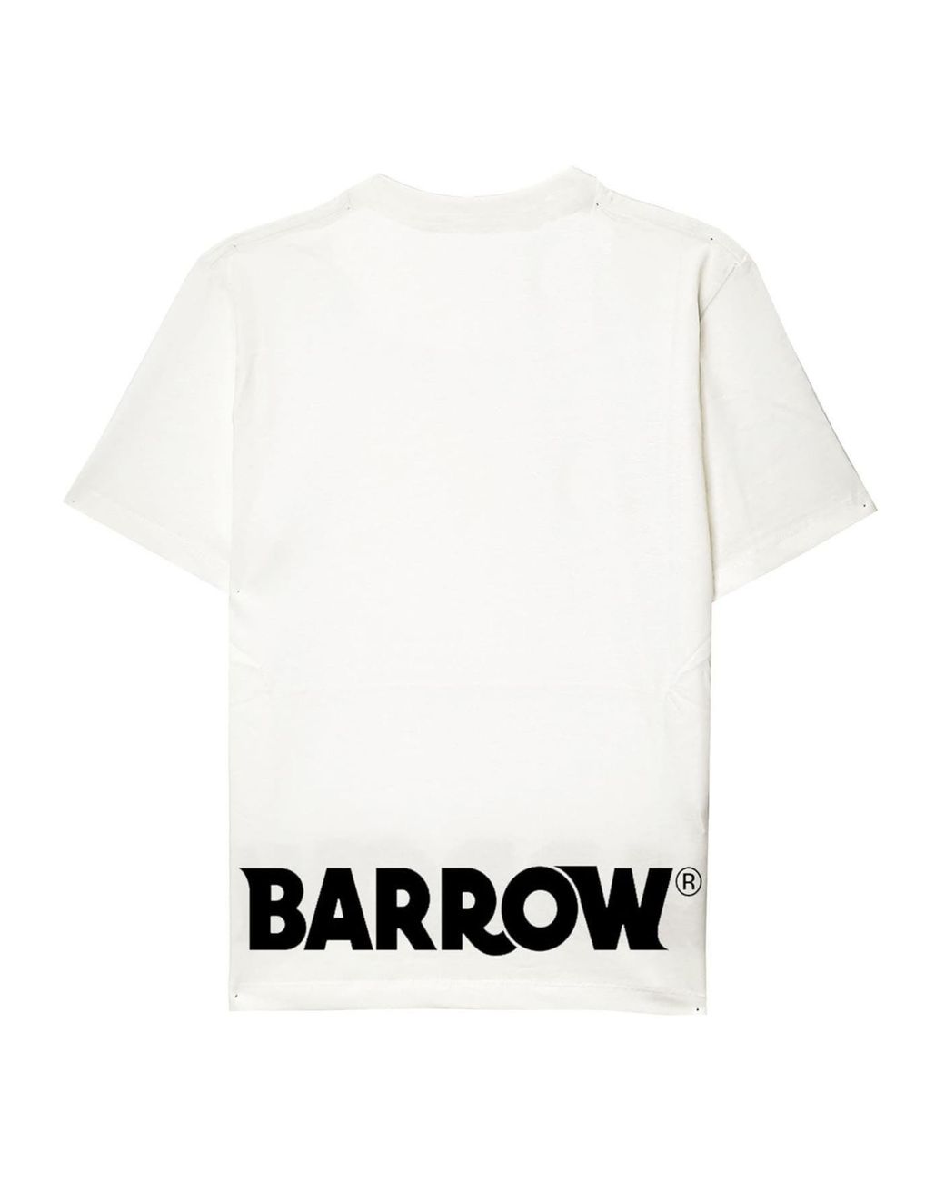 Barrow White Logo Printed Crewneck T-Shirt for men