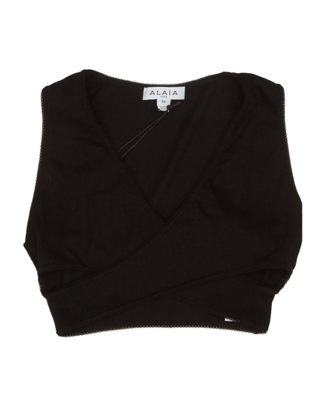 Alaïa Black Alaïa Ribbed Jersey Wrapped Top