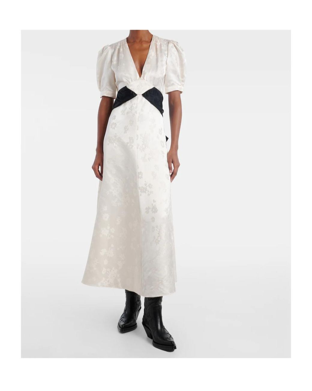 Gabriela Hearst White Short-Sleeved Dress
