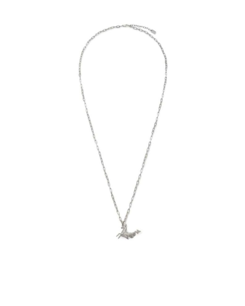 Fendi White Colored Metal Necklace