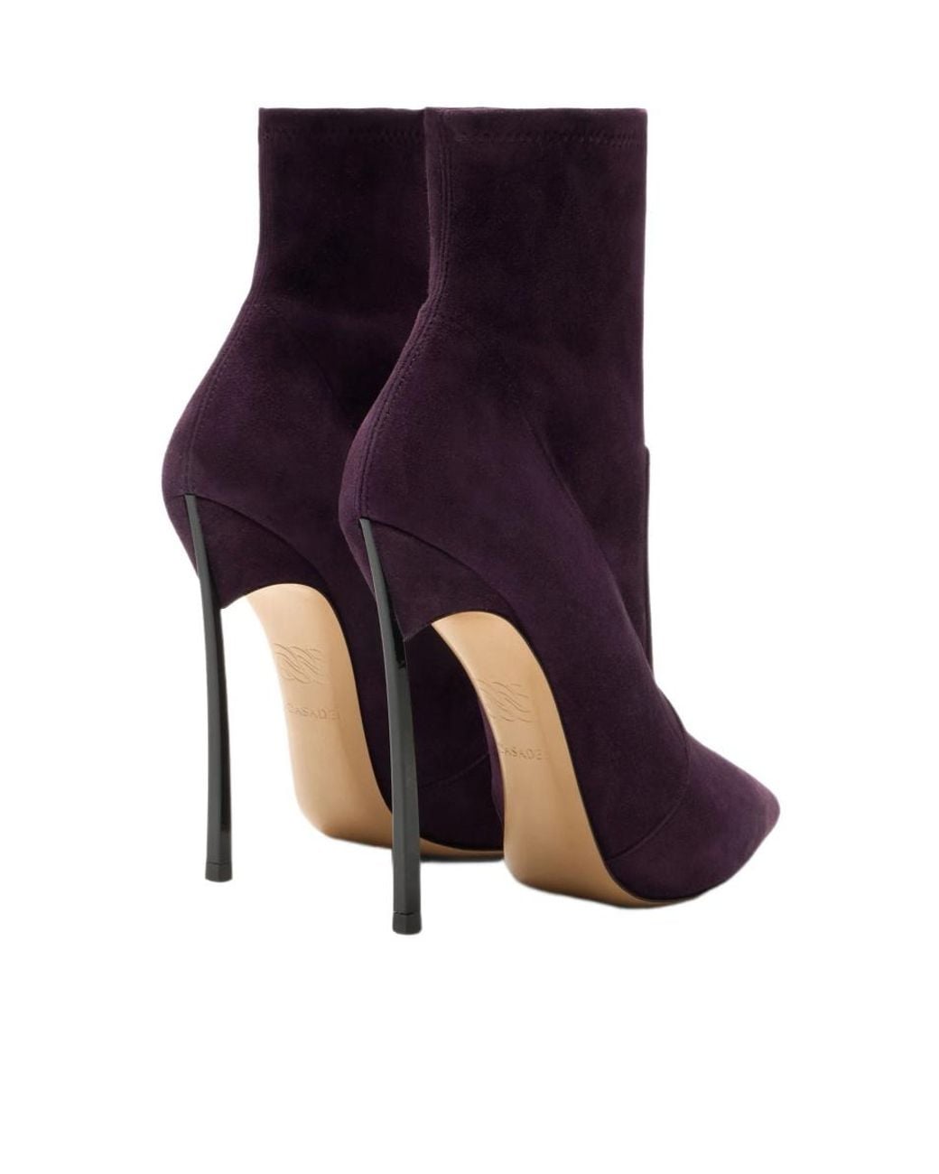 Casadei Purple Blade Pointed Ankle Boots