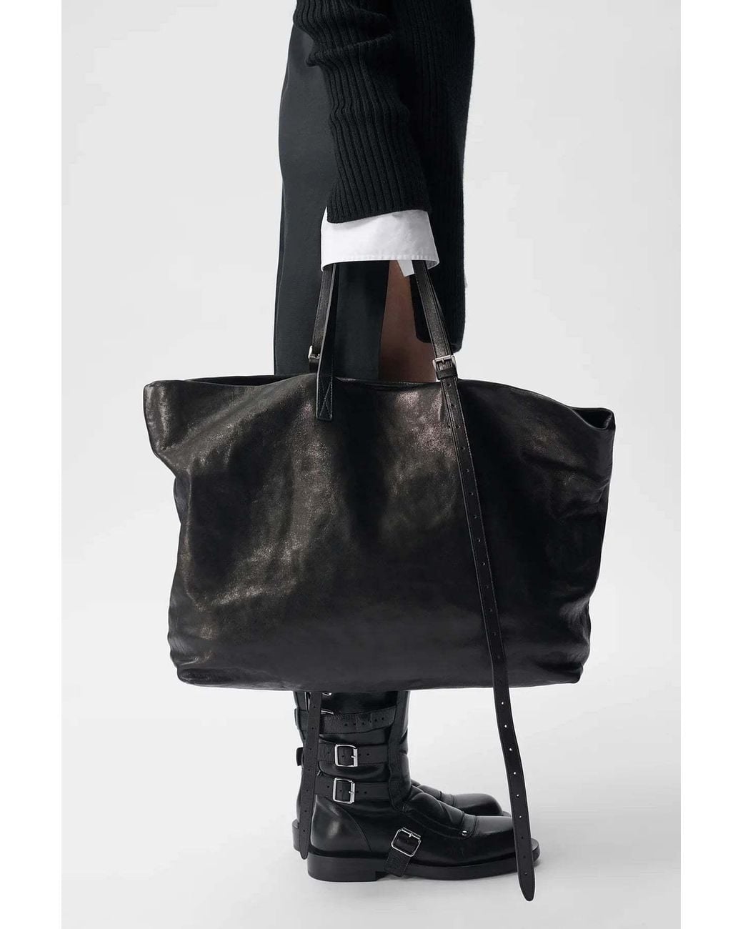 Ann Demeulemeester Black Bes Tote Bag