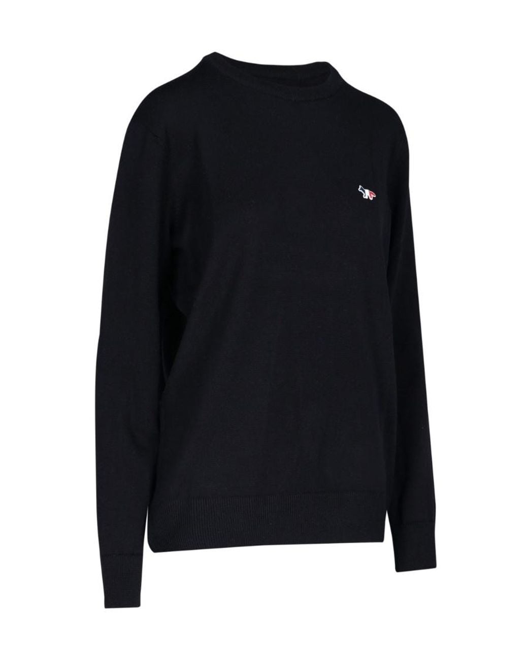 Maison Kitsuné Blue Fox-Patch Crew-Neck Jumper for men