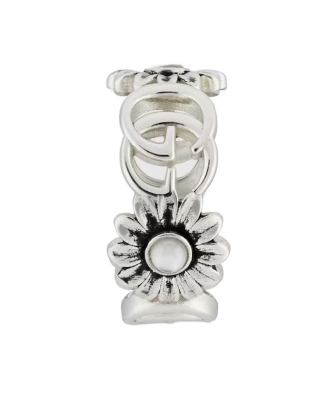 Gucci White Gg Marmont Mother Of Pearl Ring